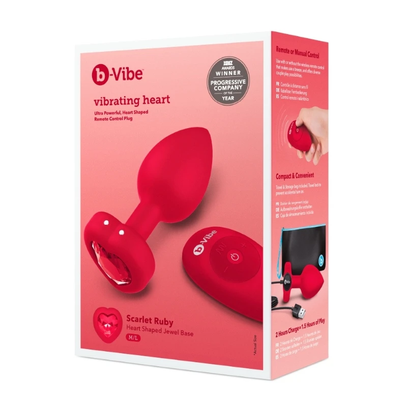 b-Vibe Vibrating Heart Silicone Rechargeable Remote-Controlled Anal Plug