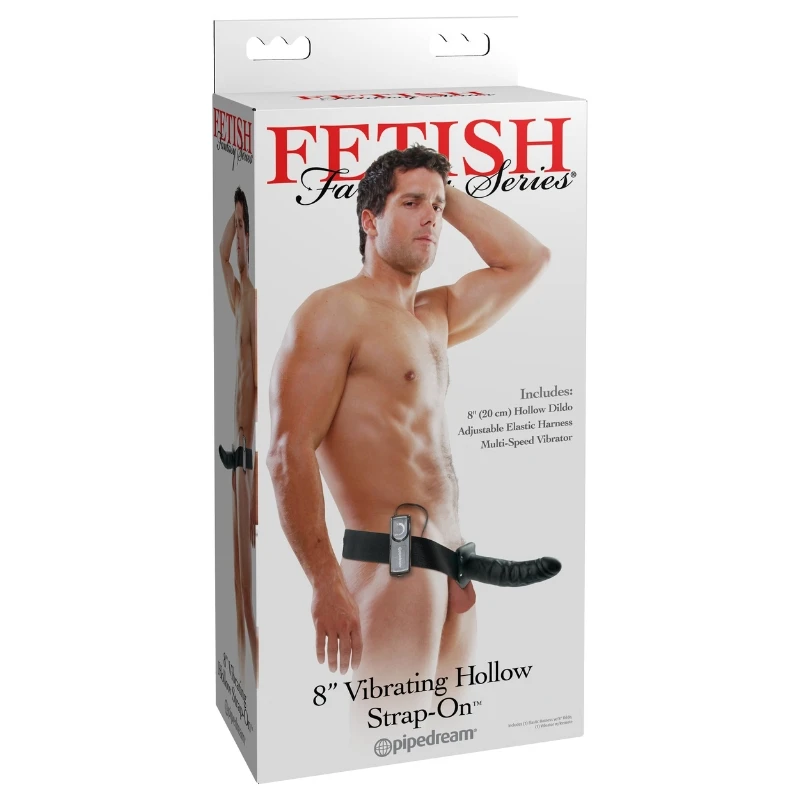 pipedream Fetish Fantasy Series 8" Vibrating Hollow Strap-On