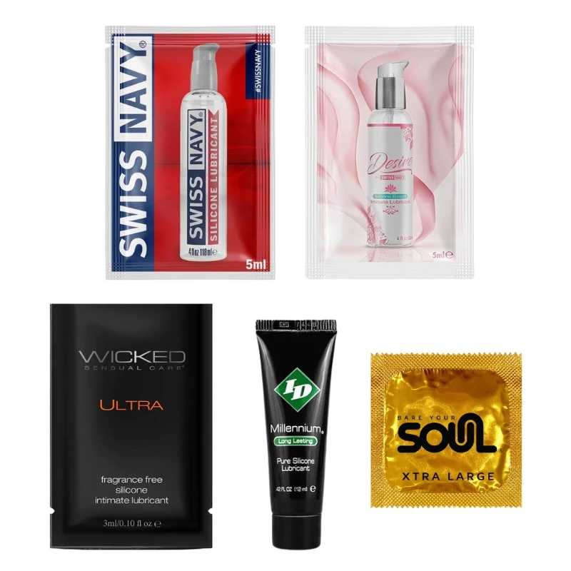 XL Condoms + Silicone Based Lubricants Sample Set