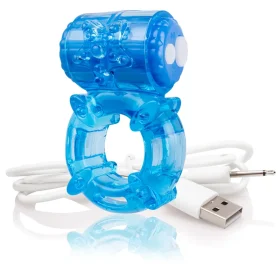 Charged Big O Rechargeable Vibrating Cock Ring Blue