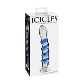 Icicles No. 5 Blue Swirl Glass Dildo