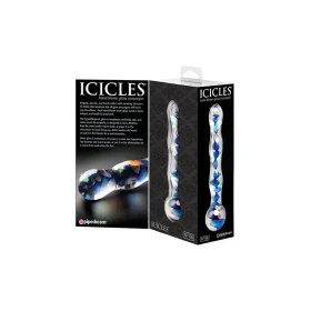 Icicles Blue Spiral Wave Luxury Glass Dildo No 8