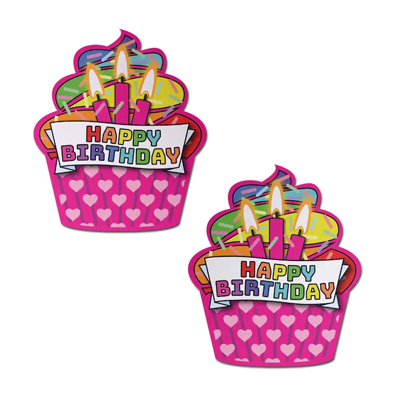 buying Cupcake Glitter Happy Birthday Nipple Pasties