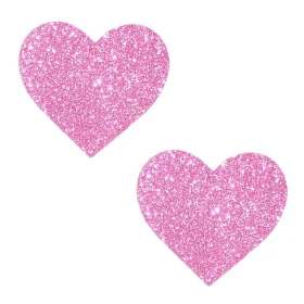 Dive into a world where fantasy meets fashion with the "Sparkle Pony Pink Glitter I Heart U Nipple Cover Pasties.