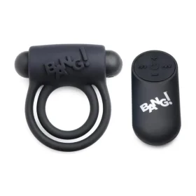 Bang Silicone Cock Ring and Bullet with Remote Control Black