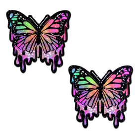 Butterfly Melt Trippy Glitter Rainbow Nipple Pasties