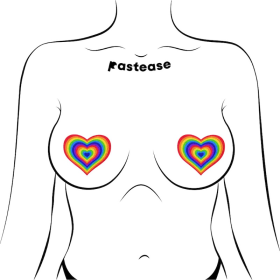 Velvet Rainbow Heart Nipple Pasties by Pastease