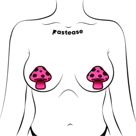 Mushroom: Neon Pink Shroom Nipple Pasties by Pastease
