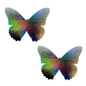 Neva Nude Dark Descent Grey Holographic Butterfly Nipztix Pasties Nipple Covers