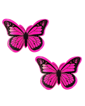 Pink Neon Nights Super Blacklight Holographic Butterfly Nipple Cover Pasties
