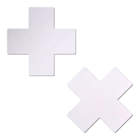 Plus X: White Cross Nipple Pasties by Pastease