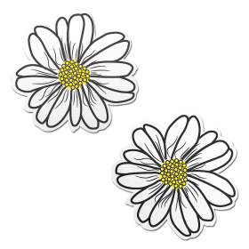 Wildflower: White and Yellow with Black Flower Nipple Pasties by Pastease