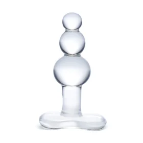 Gläs 4 Inch Beaded Glass Butt Plug with Tapered Base