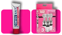 Swiss navy silicone lubricant with Nipple and Clit Suckers in Bundle Dec