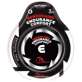 Hott Products Benzocaine Endurance Comfort Condoms 3 Pack