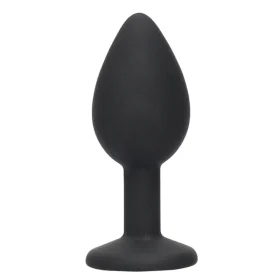 Ouch Black and White Silicone Butt Plug with Removable Jewel
